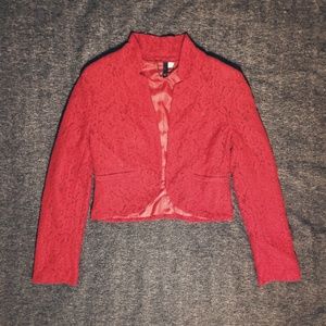 H&M Red Lace Jacket / Blazer